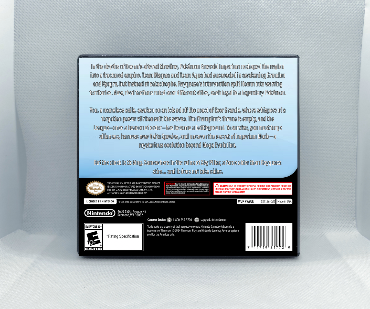 Pokemon Emerald Imperium GBA ROM Hack Cartridge (Case & RTC Option)