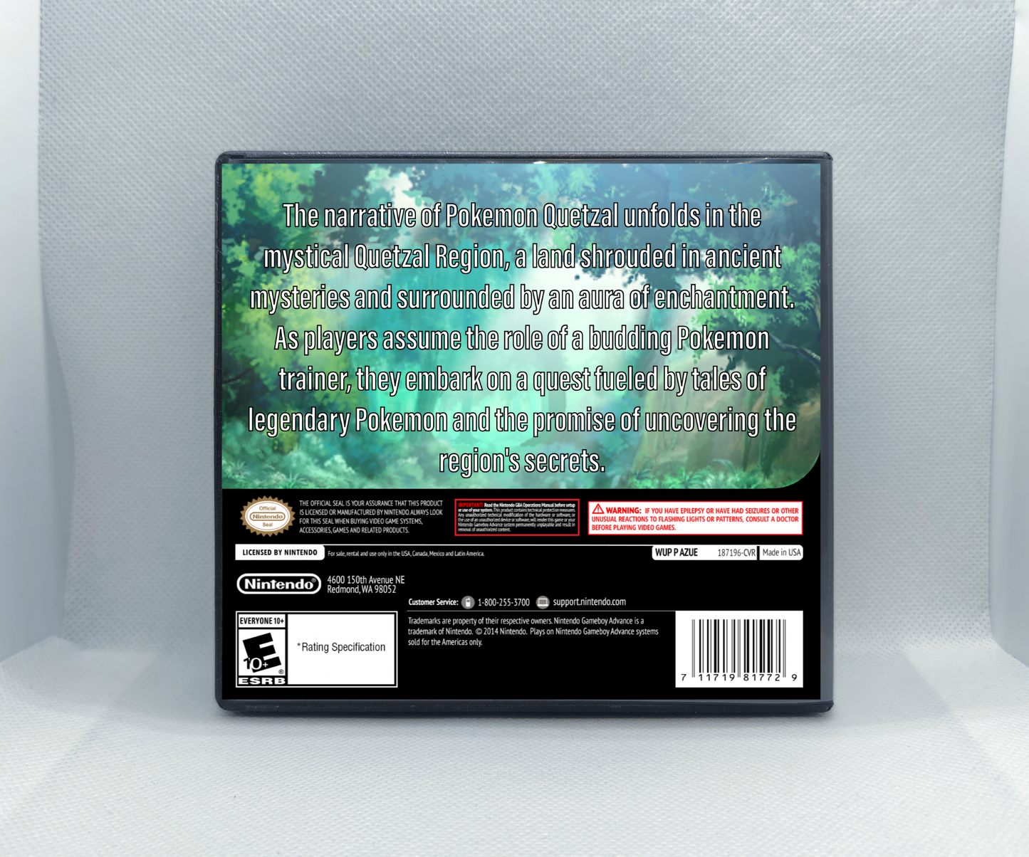 Pokemon Quetzal GBA ROM Hack Cartridge (Case & RTC Option)