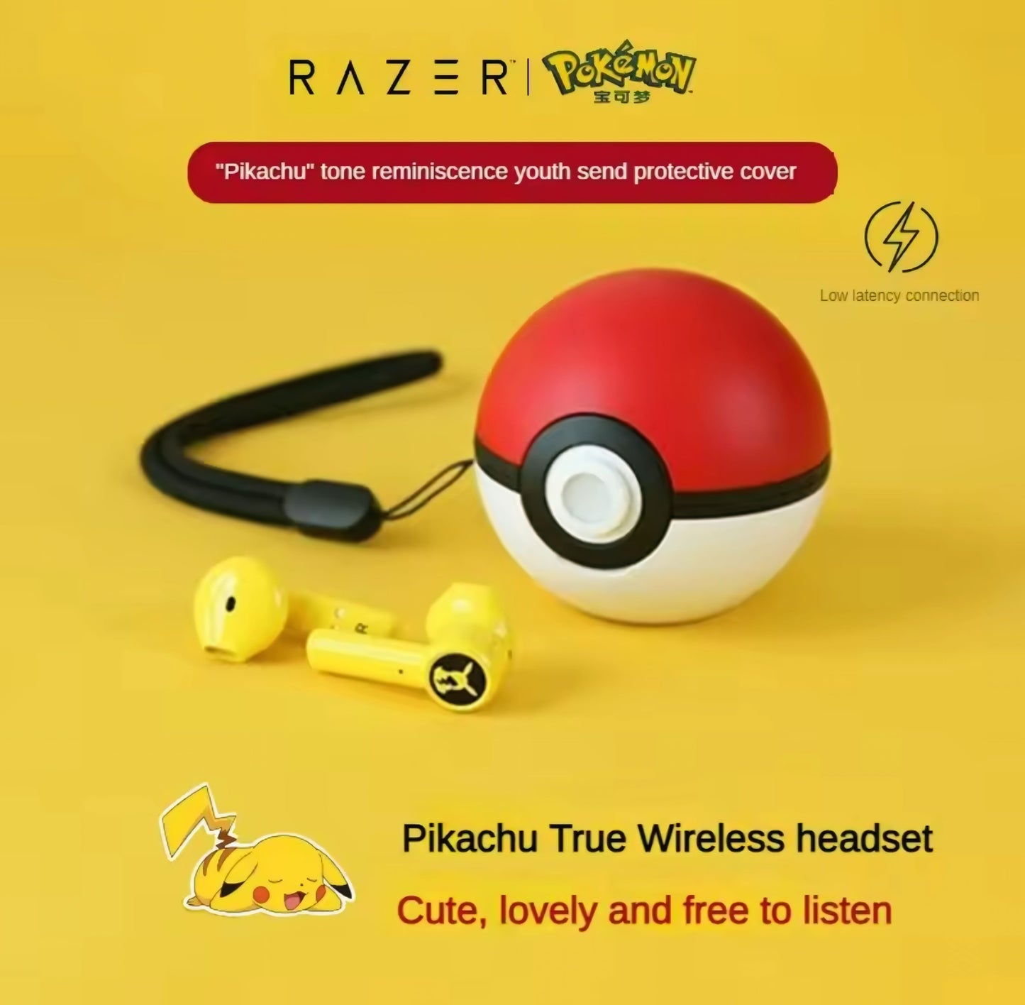 Razer Pikachu Bluetooth 5.0 Earbuds With PokeBall Case