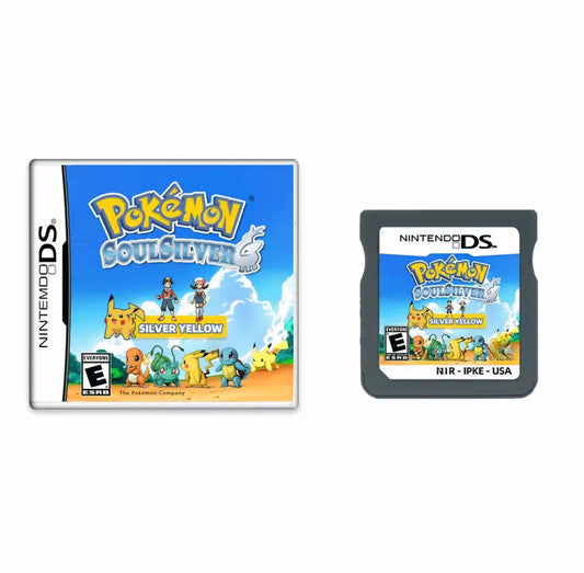 Pokemon SoulSilver Silver Yellow ROM hack with case