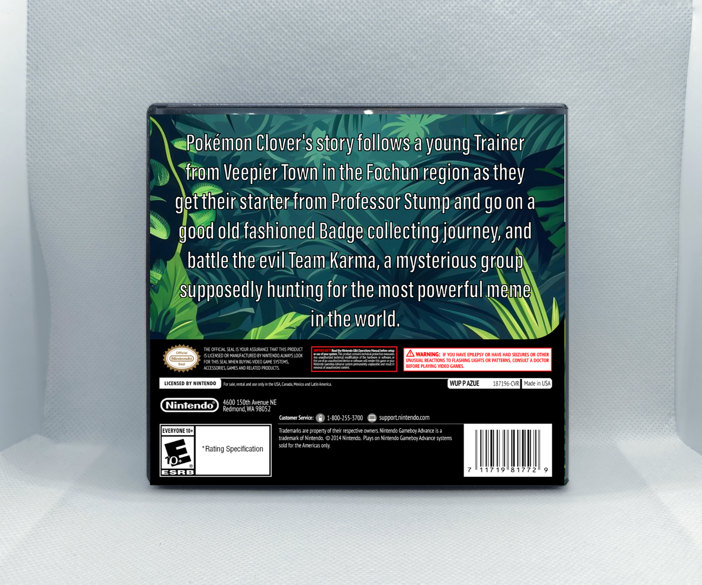 Pokemon Clover GBA ROM Hack Cartridge (Case & RTC Option)