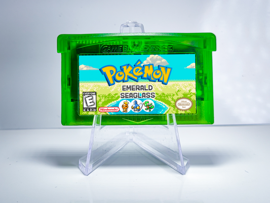 Pokemon Emerald Seaglass GBA ROM Hack Cartridge (Case & RTC Option)
