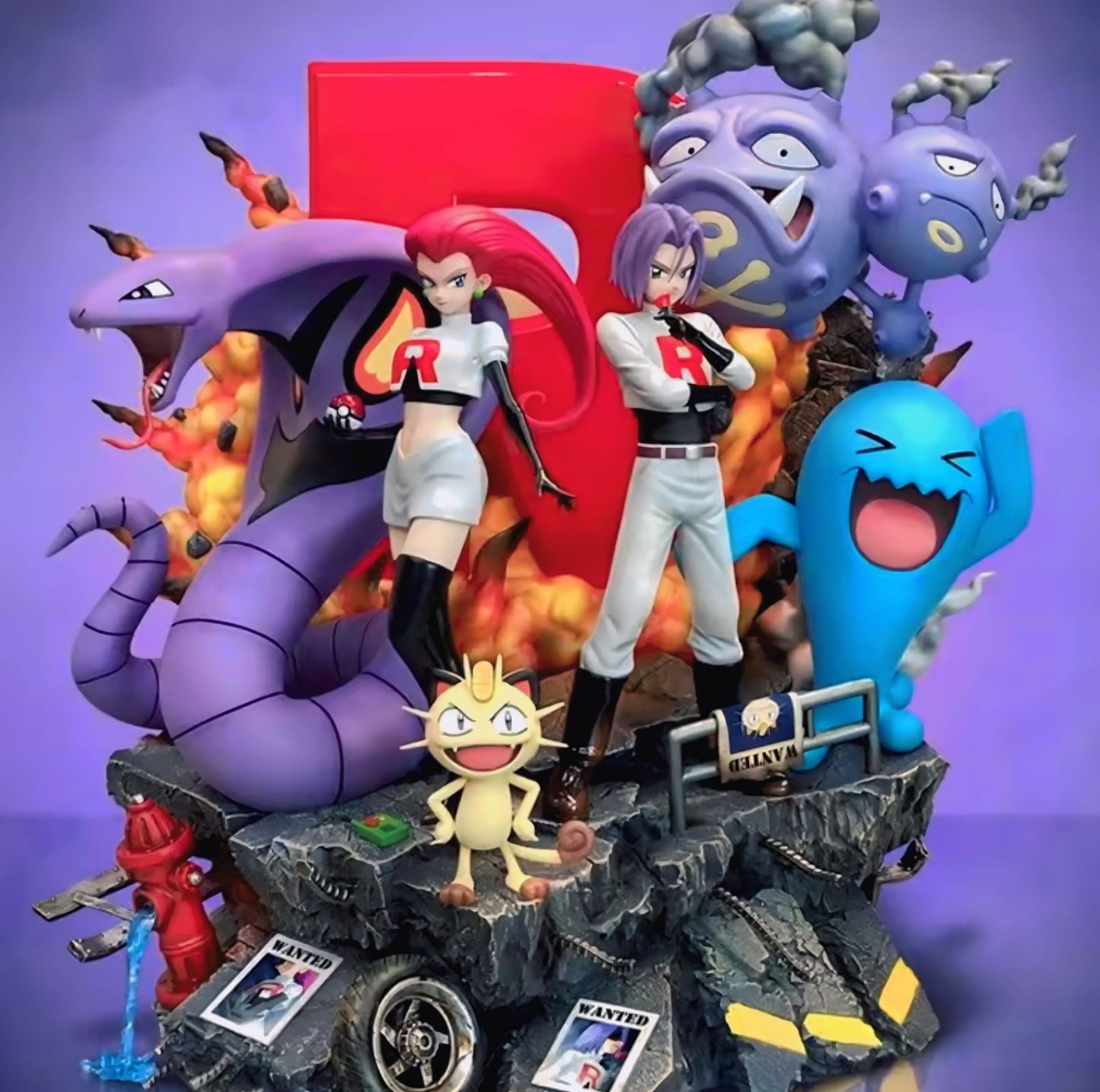 Pokemon "Team Rocket" Statue Figure