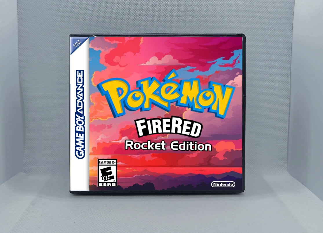 Pokemon FireRed Rocket Edition GBA ROM Hack Cartridge (Case & RTC Option)