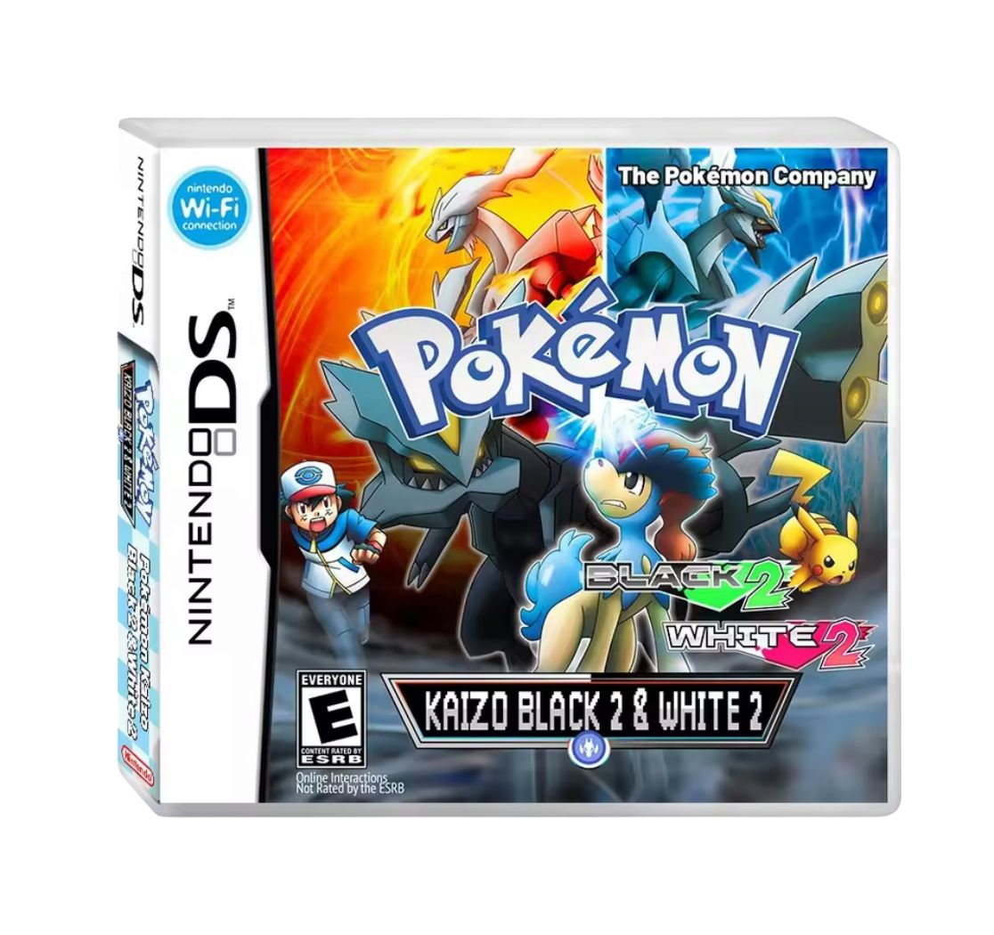 Pokemon Kaizo Black 2 & White 2 ROM hack with case