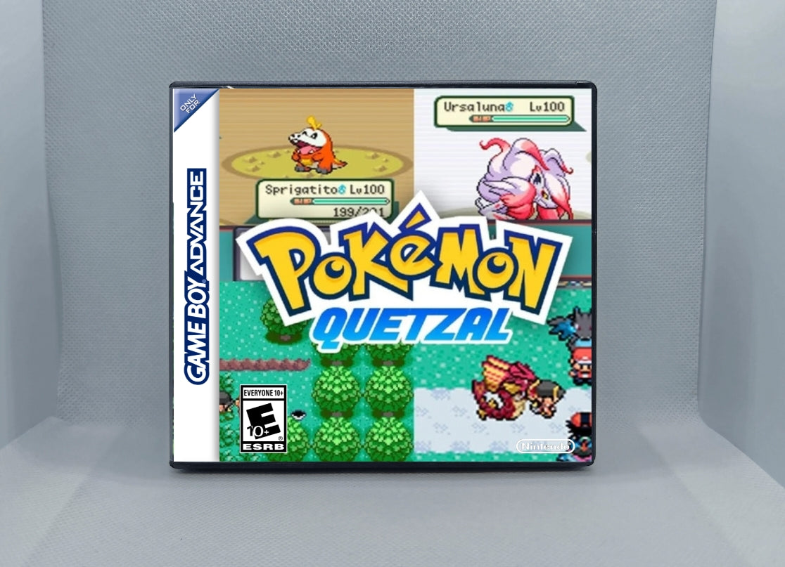 Pokemon Quetzal GBA ROM Hack Cartridge (Case & RTC Option)