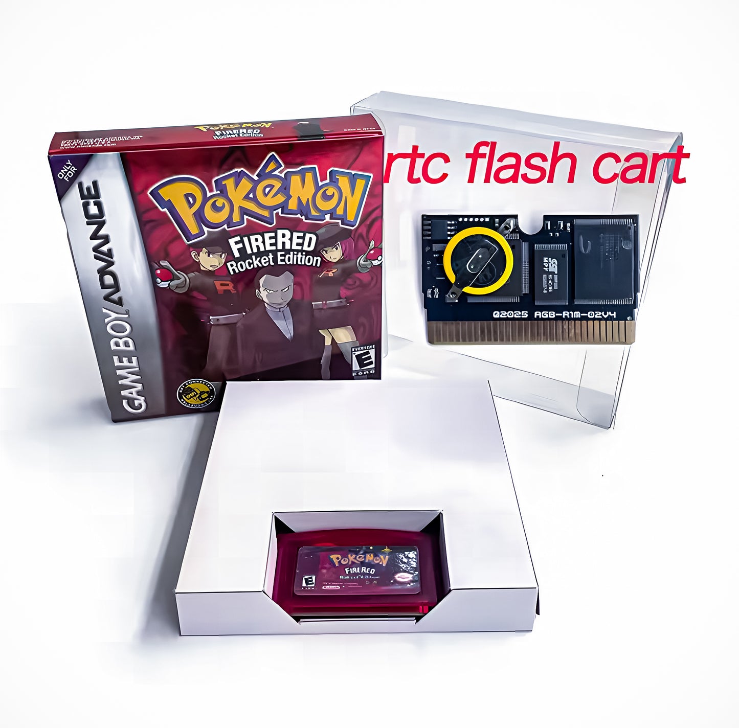(Limited Edition) Pokemon FireRed Rocket Edition GBA ROM Hack Cartridge With Box (RTC)