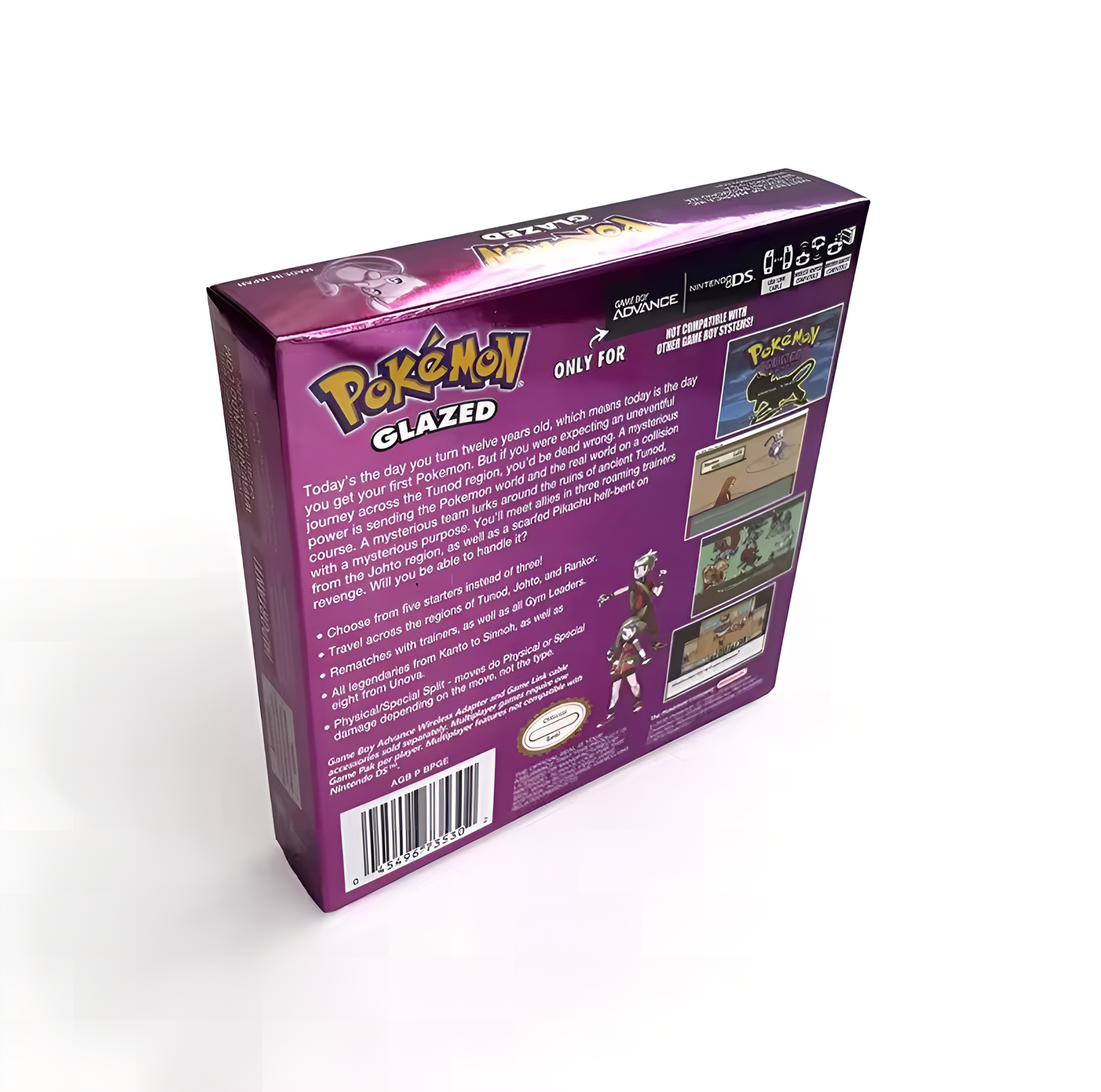 (Limited Edition) Pokemon Glazed GBA ROM Hack Cartridge With Box (RTC)