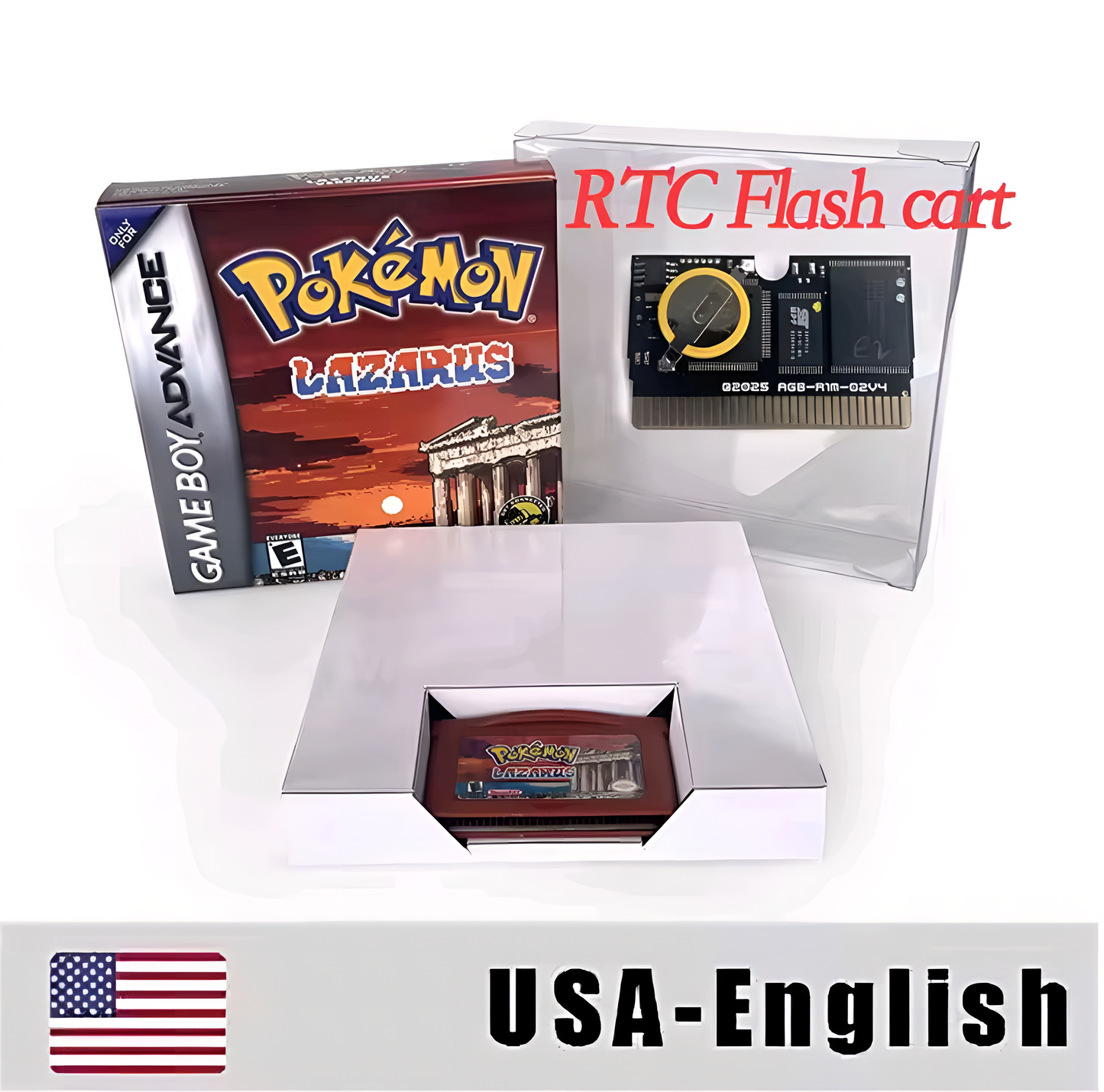 (Limited Edition) Pokemon Lazarus GBA ROM Hack Cartridge With Box (RTC)