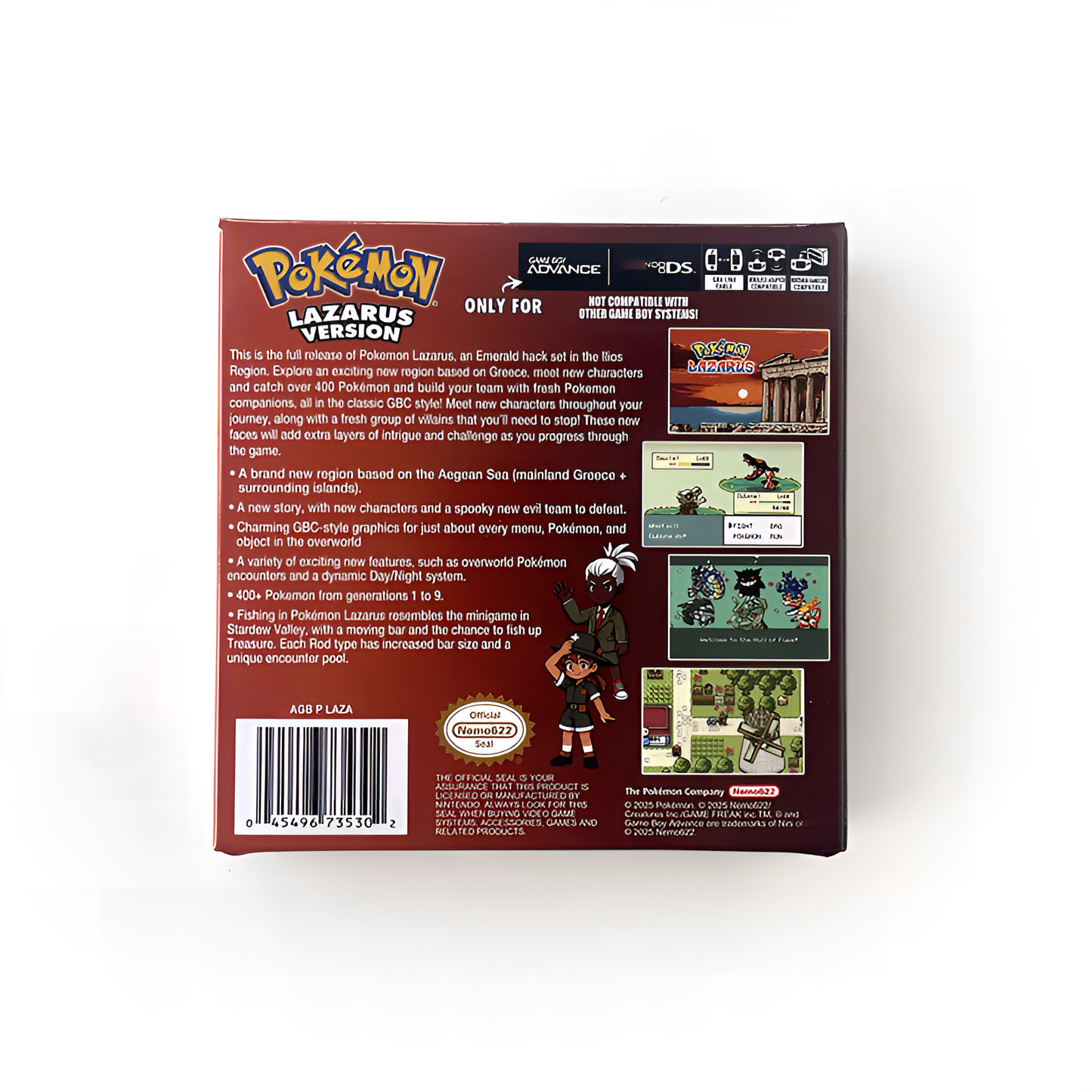 (Limited Edition) Pokemon Lazarus GBA ROM Hack Cartridge With Box (RTC)