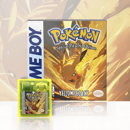 (Limited Edition) Pokemon Yellow Legacy GBC ROM Hack Cartridge With Box (Battery Save)