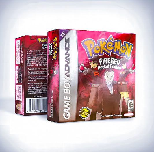 (Limited Edition) Pokemon FireRed Rocket Edition GBA ROM Hack Cartridge With Box (RTC)