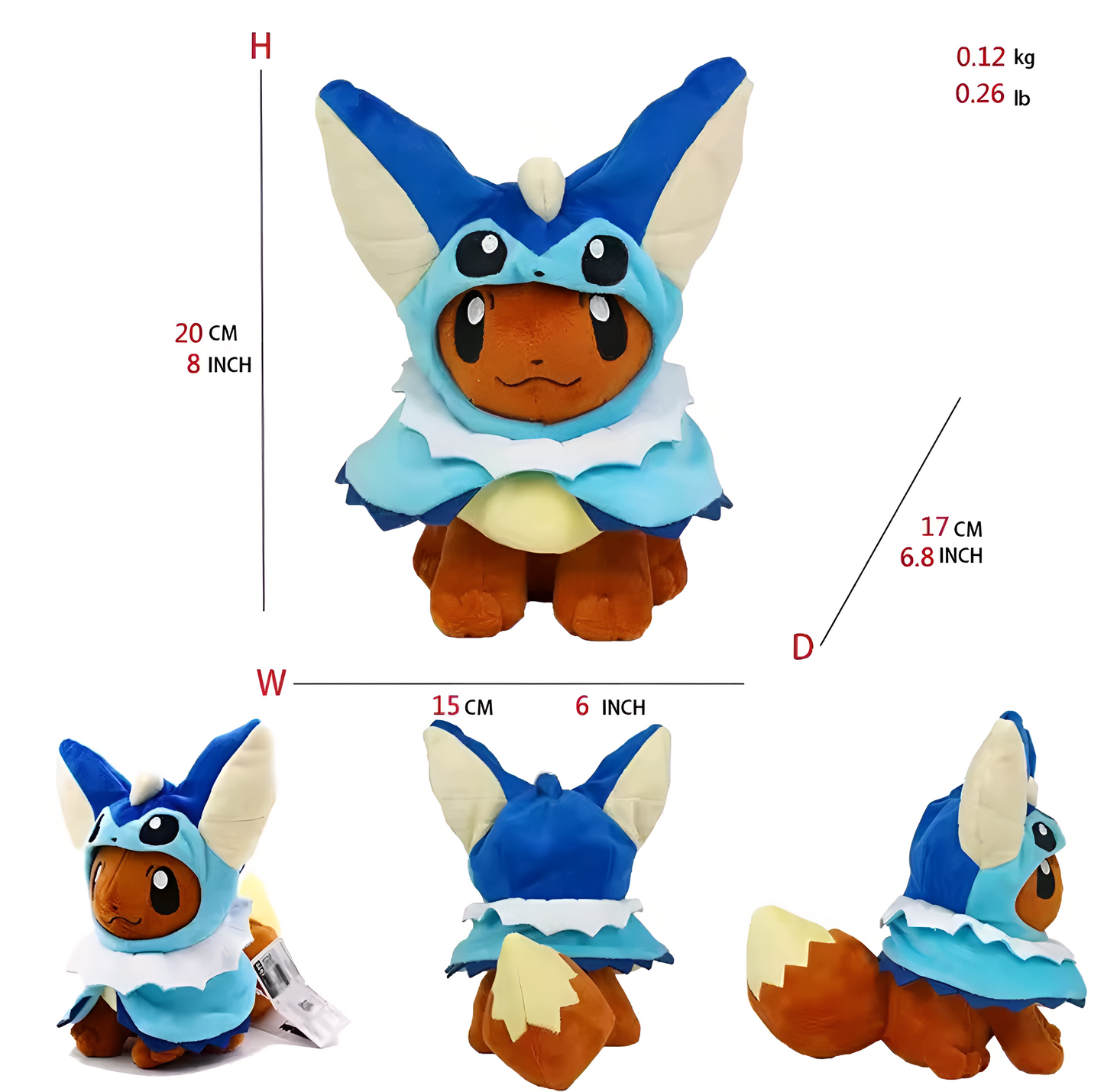 Eevee Eeveelution Cosplay Plushie