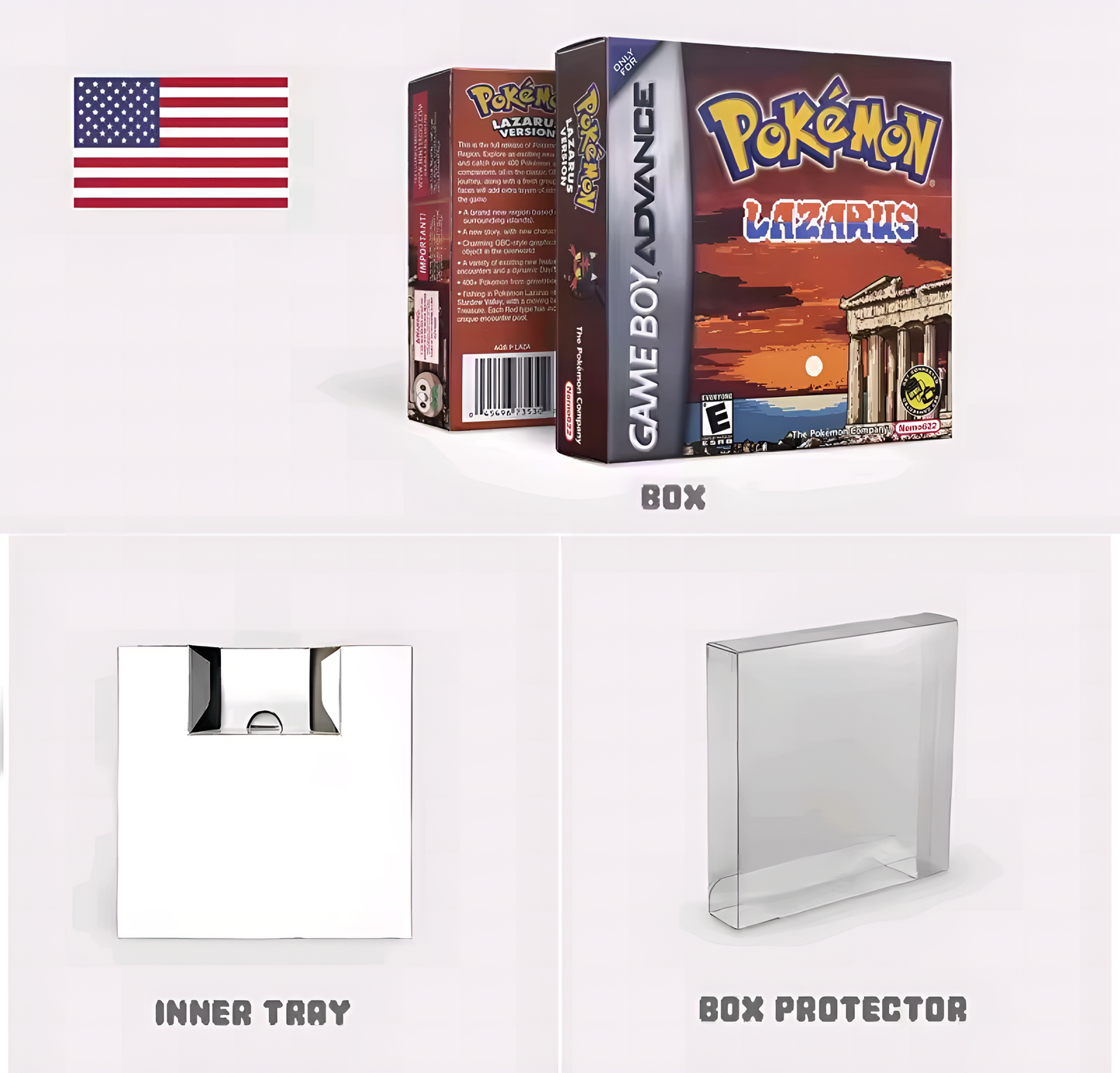 (Limited Edition) Pokemon Lazarus GBA ROM Hack Cartridge With Box (RTC)