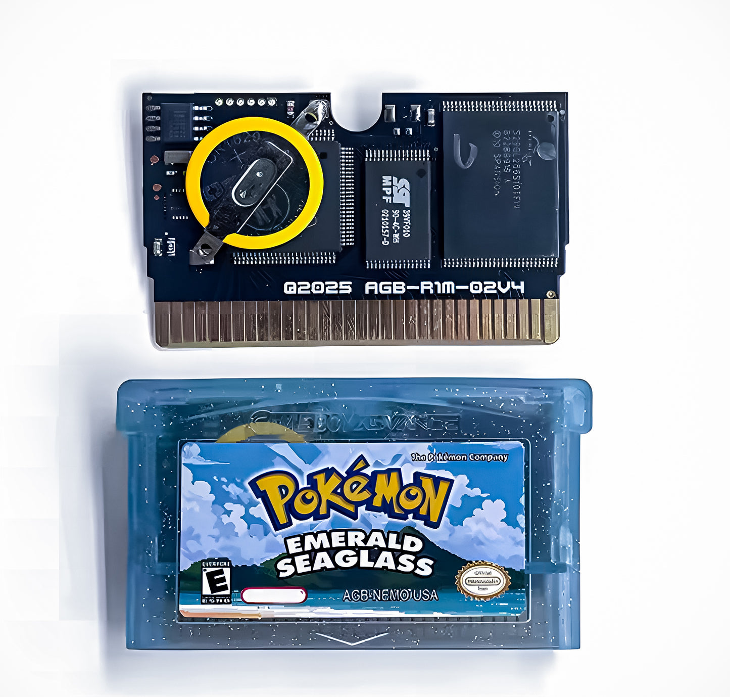 (Limited Edition) Pokemon Emerald Seaglass GBA ROM Hack Cartridge With Box (RTC)
