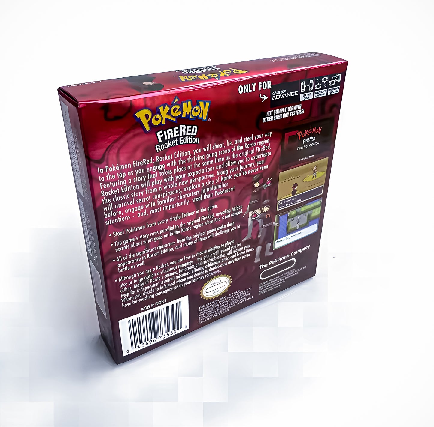 (Limited Edition) Pokemon FireRed Rocket Edition GBA ROM Hack Cartridge With Box (RTC)